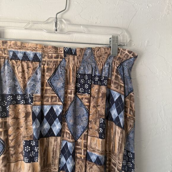 Vintage Capacity Skirt Western Cottage Large Patchwork Print Button Maxi 90s - Picture 7 of 8